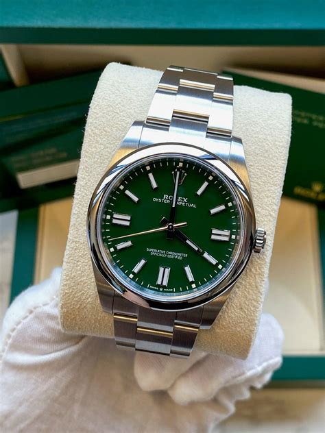 rolex cassa verde|Rolex Oyster Perpetual 41 124300 .